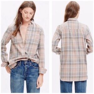 Madewell Ex-Boyfriend Camden Plaid Flannel Shirt Size XS
